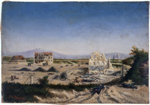 Le Fort de Vanves, durante la guerra de 1870, hacia 1870 (óleo sobre lienzo) de Gaston de Laperrière