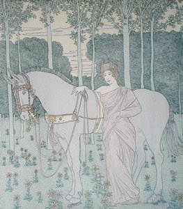 Nausicaa, ilustración del Libro 6 de la Odisea, traducido por Lecomte de l