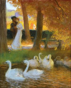Amantes y Cisnes; El Paseo de Otoño; Les Amants et les Cygnes; La Promenade d