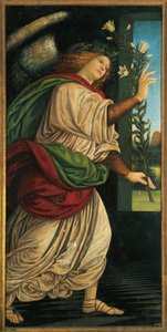 Italia, Varallo, pintura del Arcángel Gabriel de Gaudenzio Ferrari