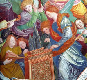 El concierto de los ángeles, 1534-36 (detalle)