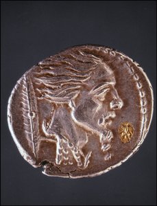 Presunto perfil de Vercingetorix en una pieza gaulesa. Museo del Medagliere. Milán