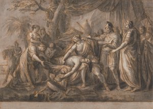 Aquiles lamenta la muerte de Patroclo