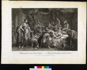 Andrómaca lamentando la muerte de Héctor, grabado por Domenico Cunego, 1764 de Gavin after Hamilton