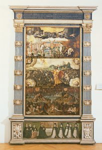 La apertura del sexto sello, la visión de Ezequiel y el juicio final, 1584 de Gdansk School