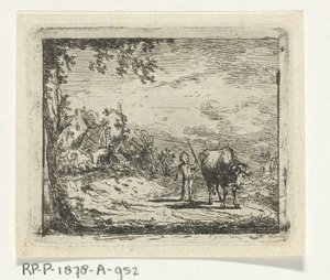 Paisaje con putto y vaca de Geerlig Grijpmoed