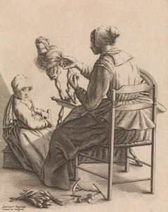 Una mujer hilando, Placa 4 de Cinco ocupaciones femeninas, ca. 1640-57