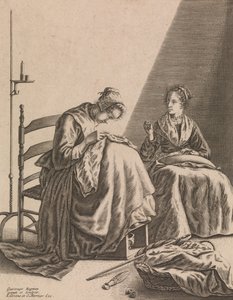 Dos mujeres cosiendo, Placa 1 de Cinco ocupaciones femeninas, ca. 1640-57
