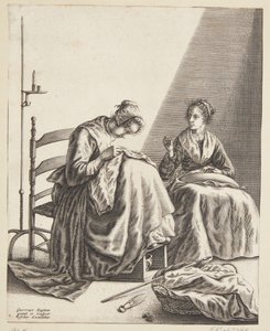 Dos mujeres cosiendo