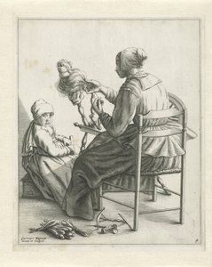Una mujer en una rueca de Geertryut Roghman
