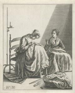 Dos mujeres cosiendo