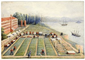 El cementerio del Hospital General, Scutari, abril 1855 de General E.W. Wray