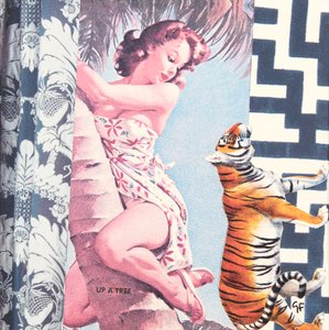 Niña trepadora con tigre, 2016 (collage) de Genevieve French