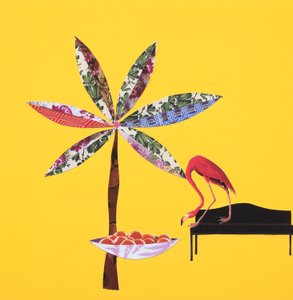 Flamenco con naranjas (collage) de Genevieve French