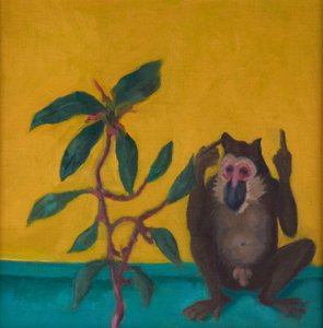Monkey says No, 2024 (óleo sobre tabla)