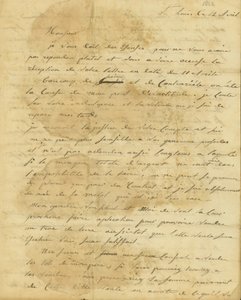 Carta de Rosalie Saugrain a P. R. Bureau de Genevieve Rosalie Michau Saugrain