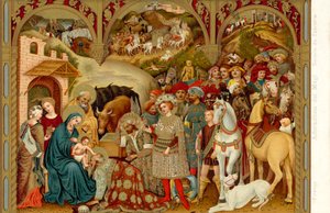 Adoración de los Reyes Magos (cromolito) de Gentile da Fabriano