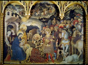 La adoración de los Magos (temple sobre madera) de Gentile da Fabriano