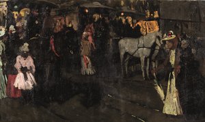 Una tarde de domingo en el Dam, Amsterdam, c.1895 (óleo sobre lienzo) de Georg Hendrik Breitner