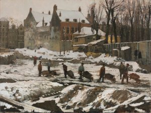 Obra en construcción en Ámsterdam, c. 1902 (óleo sobre tela) de Georg Hendrik Breitner