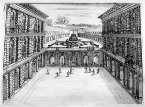 Diseño de castillo y jardín, 1664 de Georg Andreas Bockler