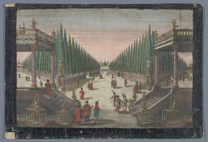 Vista de una avenida en un jardín de cipreses en Constantinopla Spaziergang en el Cypressen Garten de Georg Balthasar Probst