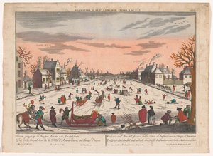 Retrato de invierno en el Buiten-Amstel en Amsterdam Perspectiva del Amstel fuera de la ciudad de Amsterdam, para ser visto en invierno (título sobre el objeto) Ámsterdam (título de la serie)