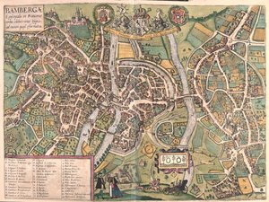 Bambergen, Alemania - en "Civitates Orbis Terrarum" de Georg Braun, Colonia 1617 de Georg Braun