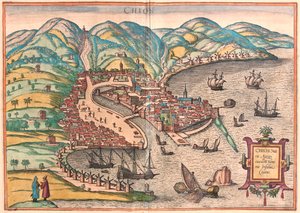 Quíos, Grecia - en "Civitates Orbis Terrarum" de Georg Braun, Colonia 1617