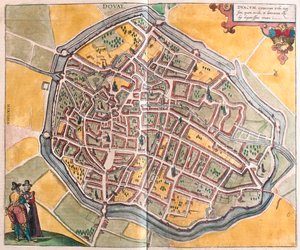 Dovai,Francia, en "Civitates Orbis Terrarum" de Georg Braun, Colonia 1617 de Georg Braun
