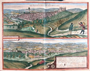 Eisenstadtt, Alemania - Mannersdorf ,Austria - en "Civitates Orbis Terrarum" de Georg Braun, Colonia 1617 de Georg Braun