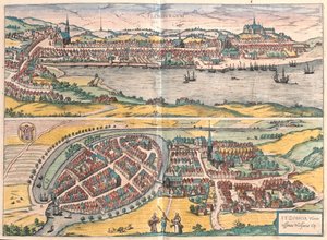 Flensburg - Itzehoe, Alemania - en "Civitates Orbis Terrarum" de Georg Braun, Colonia 1617 de Georg Braun