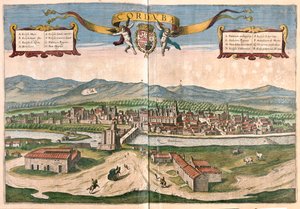 Fontainebleau, Francia - en "Civitates Orbis Terrarum" de Georg Braun, Colonia 1617