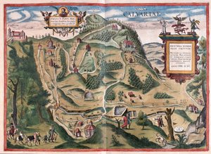 Kalwarya Zebrzydowka (sureste de Cracovia), Polonia - en "Civitates Orbis Terrarum" de Georg Braun, Colonia 1617