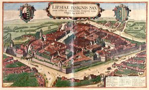 Leipzig (Lipsia), Alemania - en "Civitates Orbis Terrarum" de Georg Braun, Colonia 1617