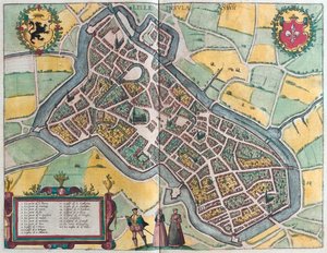Isla de Lille, Ryssele, Francia, en "Civitates Orbis Terrarum" de Georg Braun, Colonia 1617. de Georg Braun