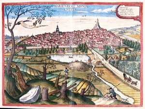 Marienberg, Alemania - en "Civitates Orbis Terrarum" de Georg Braun, Colonia 1617 de Georg Braun