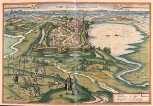 Papa, Hungría - en "Civitates Orbis Terrarum" de Georg Braun, Colonia 1617 de Georg Braun