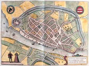 Slusa, Países Bajos - en "Civitates Orbis Terrarum" de Georg Braun, Colonia 1617 de Georg Braun
