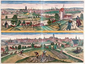 Tours- Angers, el jardín de Francia - en "Civitates Orbis Terrarum" de Georg Braun, Colonia 1617 de Georg Braun