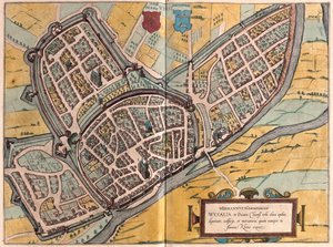 Wesel,en Renania del Norte-Westfalia, Alemania - en "Civitates Orbis Terrarum" de Georg Braun, Colonia 1617 de Georg Braun