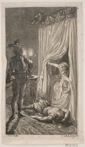 Ilustración con escena de dormitorio de Georg Christian Schule