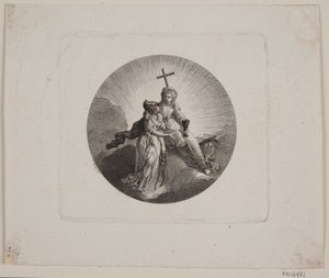 Viñeta con la Fe y Minerva de Georg Christian Schule