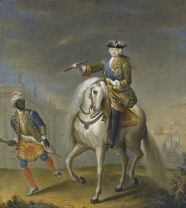 Emperatriz Isabel 1709-1762 con un niño árabe de Georg Christoph Grooth