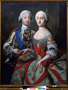 Retrato del Gran Duque Piotr Feodorovich (que luego se convertiría en Pedro III de Rusia) de Georg Christoph Grooth