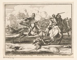 Batalla ecuestre contra los otomanos Jinetes (título de la serie) de Georg Conrad Bodenehr