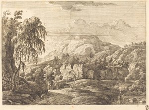 Paisaje con cruz y figuras de Georg Eisenmann