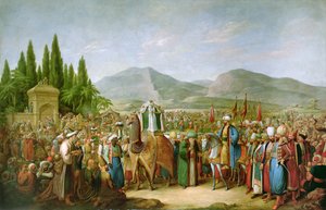 Emir Bechir Shihab II, Gobernante del Líbano, Rindiendo Homenaje a Ibrahim Pasha, ante San Juan de Acre en 1831 de Georg Emanuel Opitz