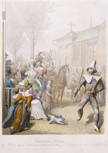 Mardi-Gras, Boulevard des Italiens, 1831 de Georg Emanuel Opitz