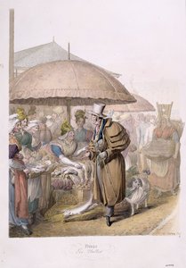 Los mercados en Les Halles, 1831